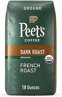 Dark Roast Ground Coffee - Organic French Roast 18 Ounce Bag, USDA Organic, Packaging May Vary