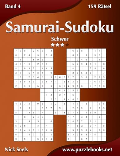 Samurai-Sudoku - Schwer - Band 4 - 159 Rätsel (German Edition)