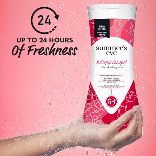 Image of Summer's Eve Blissful Escape All-Over Daily Feminine Wash, pH-Balanced Body Wash for Women, Removes Vaginal Odor and Refreshes, 15 Fl Oz (Pack of 2)