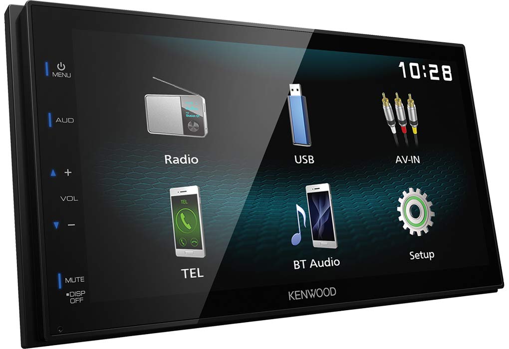 DMX120BT Digital Media Receiver with 17.3 cm High Gloss Touch Panel, Bluetooth, Android USB Mirroring, 4 x 50 Watt , Black