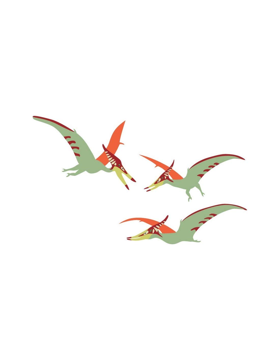 Stickers dinosaure pteranodons autocollant mural geant decoration chambre