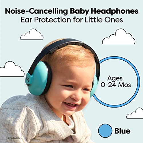 Friday 7Care Baby Ear Protection; Noise Cancelling Sound Proof Infant Headphones; Baby Travel Essential Baby Ear Muffs, Infant Noise Protection - Blue #TOP1