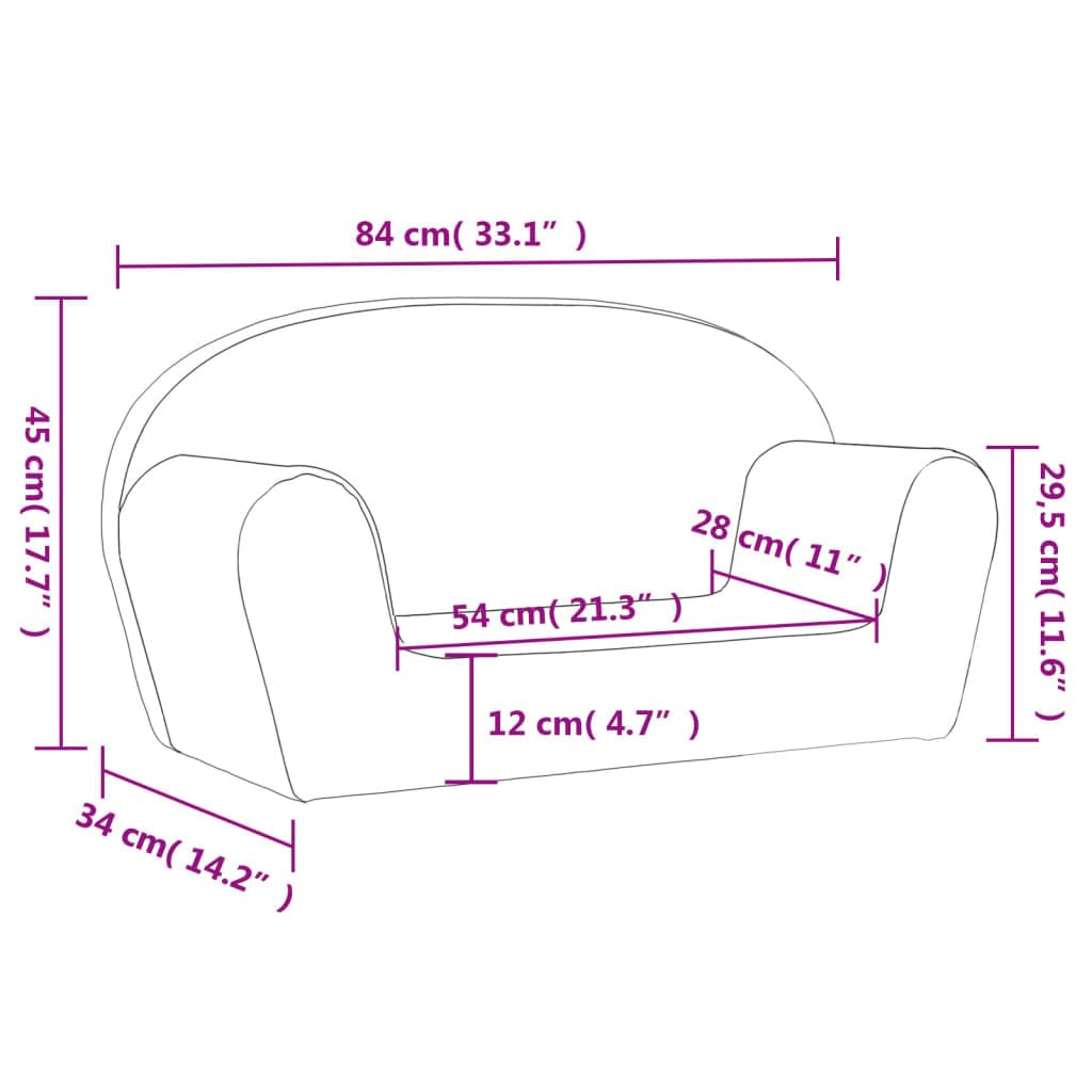 Générique Canapé pour Enfants 2 Places Rose Peluche Douce, Meubles, Mobilier pour bébés & Tout-Petits, Rose, (Poids 2.3KG)