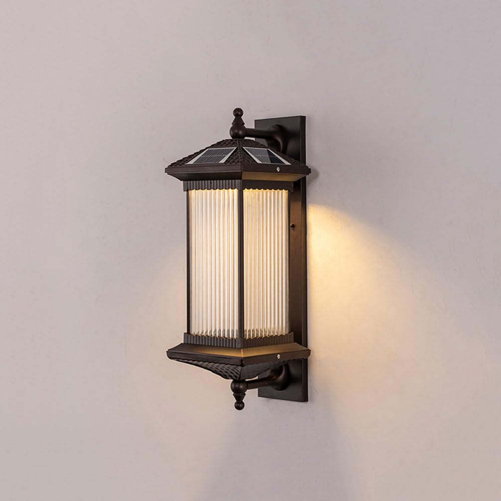 Applique murale solaire de grande taille, étanche IP65, lampes solaires d'extérieur pour patio, jardin et terrasse, design double usage