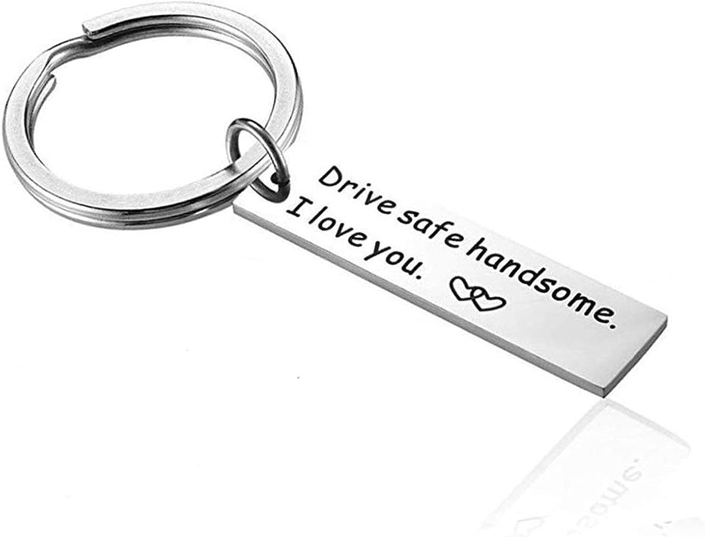 WEILYDF Drive Safe Handsome I Love You Keychain for Boyfriend Dad Gift Couple Keychain