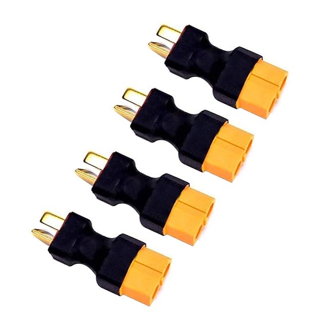 4PCS Pack Adaptador de Conector Macho Enchufe T Deans a Conector Hembra Enchufe XT60 para avión RC Coche Lipo…