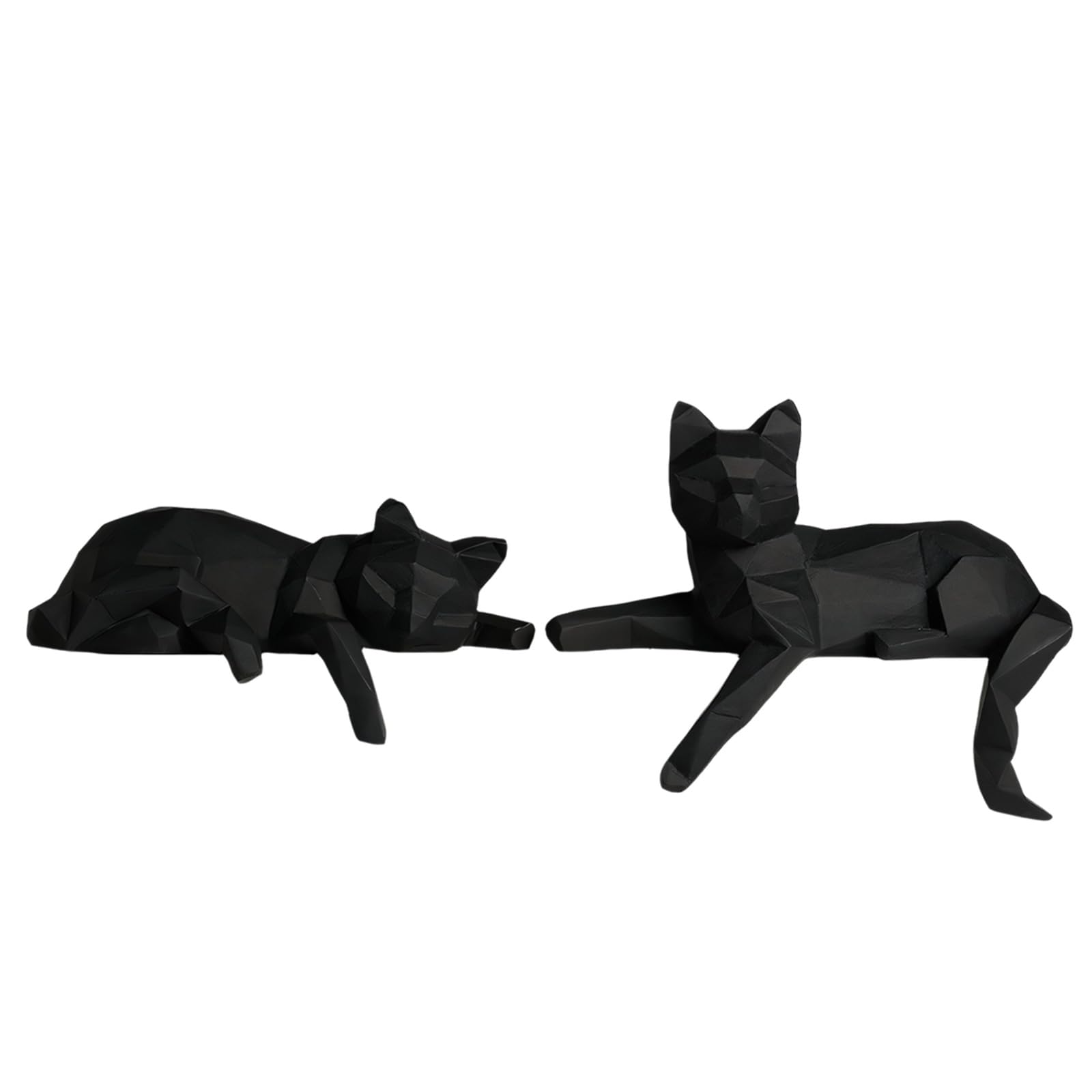 Shntig Modern Resin Figurine Decor for Bookcase Styling, Faceted Shelf Sculptures for Desk, Entryway and Console Home Resin Figurines Modern Shelf Decor Geometric Sculpture Tabletop Bookshelf Desk