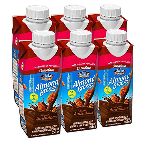 Kit Bebidas de Amêndoas Almond Breeze Chocolate Zero 6x250ml