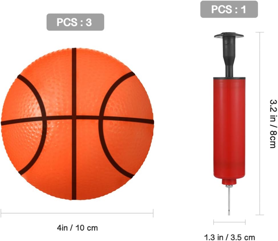 TOYANDONA 4 Inch Mini Basketballs Orange, 3 Pcs Inflatable Balls Rubber Basketball with Pump for Toddler Kids - Image 5