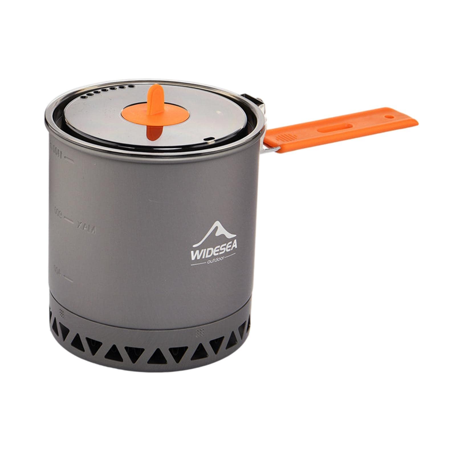 perfk Camping Pots with Folding Handle Cookware for Outdoor, Heat Exchanger Pot