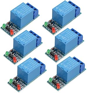 HALJIA 6PCS 1 Channel 5V Relay Expansion Module Board Shield Low Level Trigger Universal Blue Terminal High Performance Compatible with Arduino Uno 1280 2560 ARM PIC AVR DSP MCU