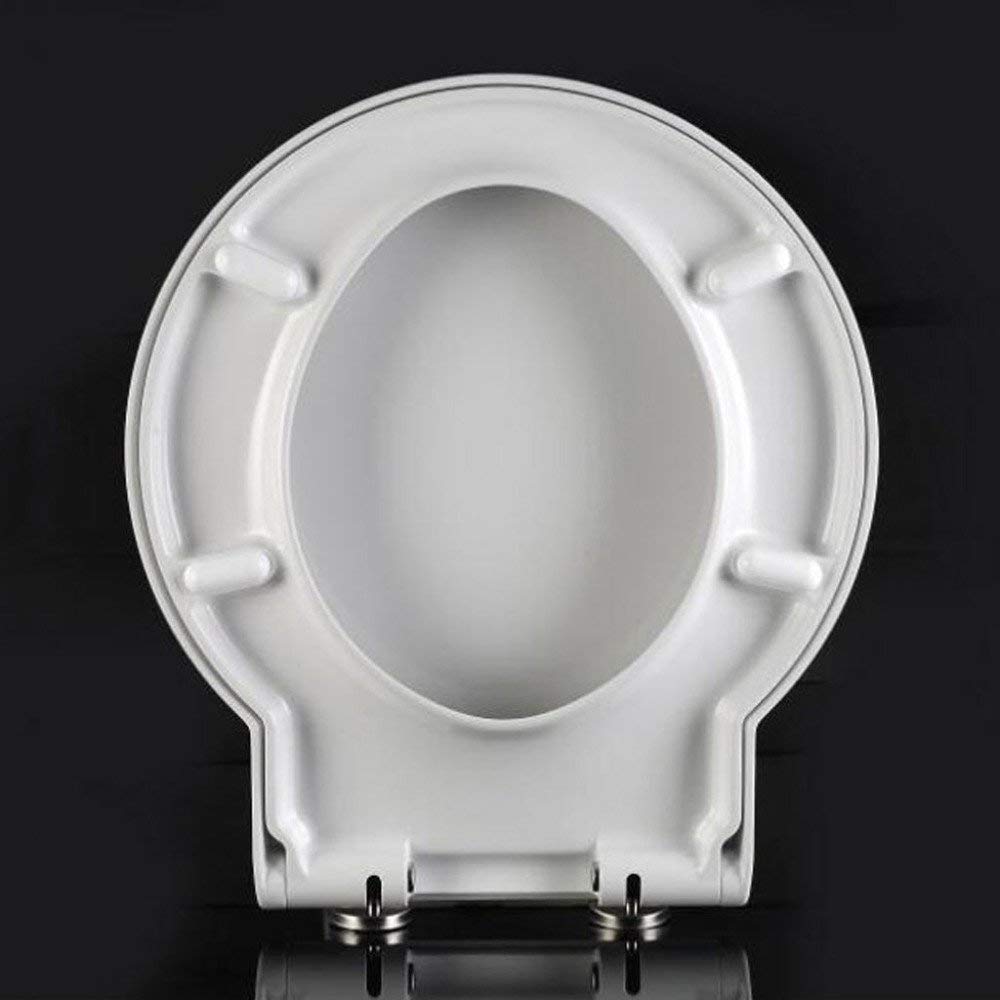 Toilettendeckel mit antibakterieller Harnstoff-Formaldehyd-Harz-Dämpfungsabdeckung für runde Toilette, Weiß-41,1-45,7 * 40 cm Lieblingsgeschenk