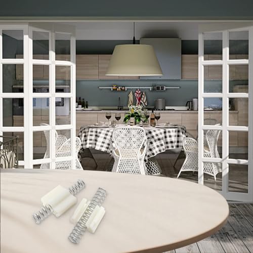 Kit de Herrajes para Puerta Plegable Bifold, Resorte para Puerta, Hardware de Nylon y Metal para Reparación de Clóset, Blanco, 8 Piezas miniatura 4