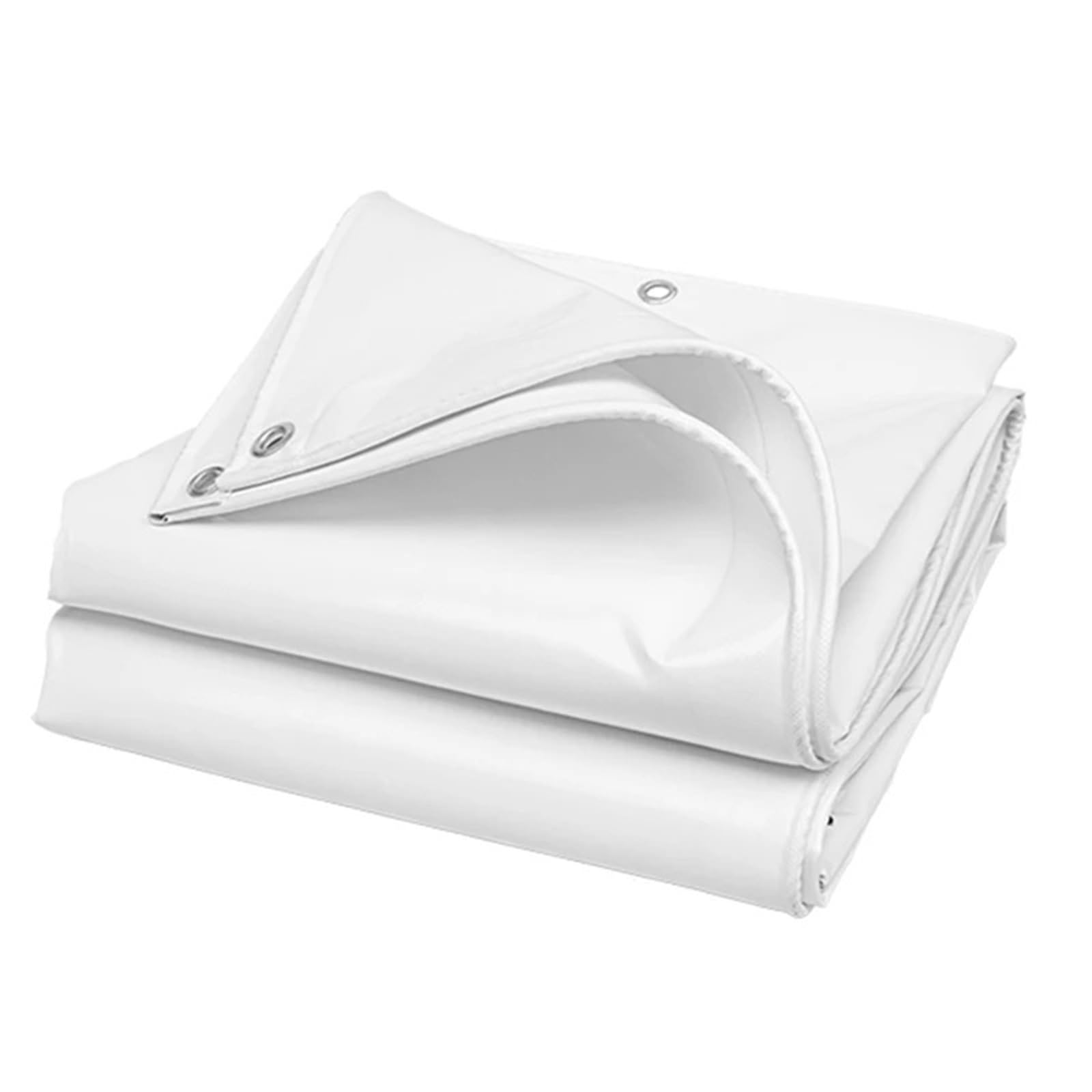 White Heavy-Duty Canvas PVC Tarpaulin Outdoor Camping Tent Canopy Garden Pergola Sun Shelter Car Shed Awning Truck Tarp Cover(Thick 0.42mm,3x6m)