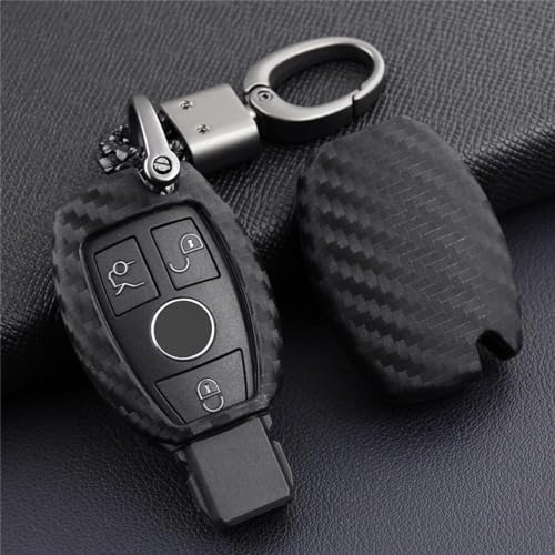 Funda de llave de carbono para Benz W204 E200 AMG carcasa protectora de alta resistencia 3