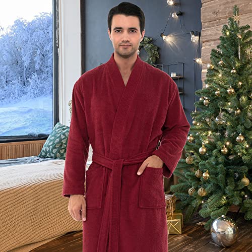 TowelSelections Mens Robe, 100% Cotton Terry Cloth Bathrobe, Soft Kimono Bath Robe for Men XS-4X4