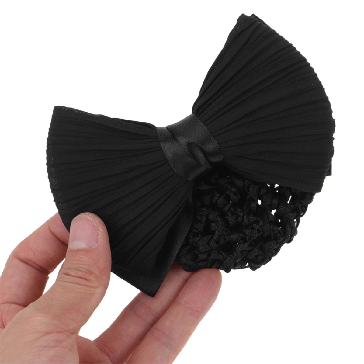 Elegant Bowknot Hair Bun Cover Black Cloth Material 2pcs Hair Net to Enhance Professional Image for Professional Women for Work Uniforms