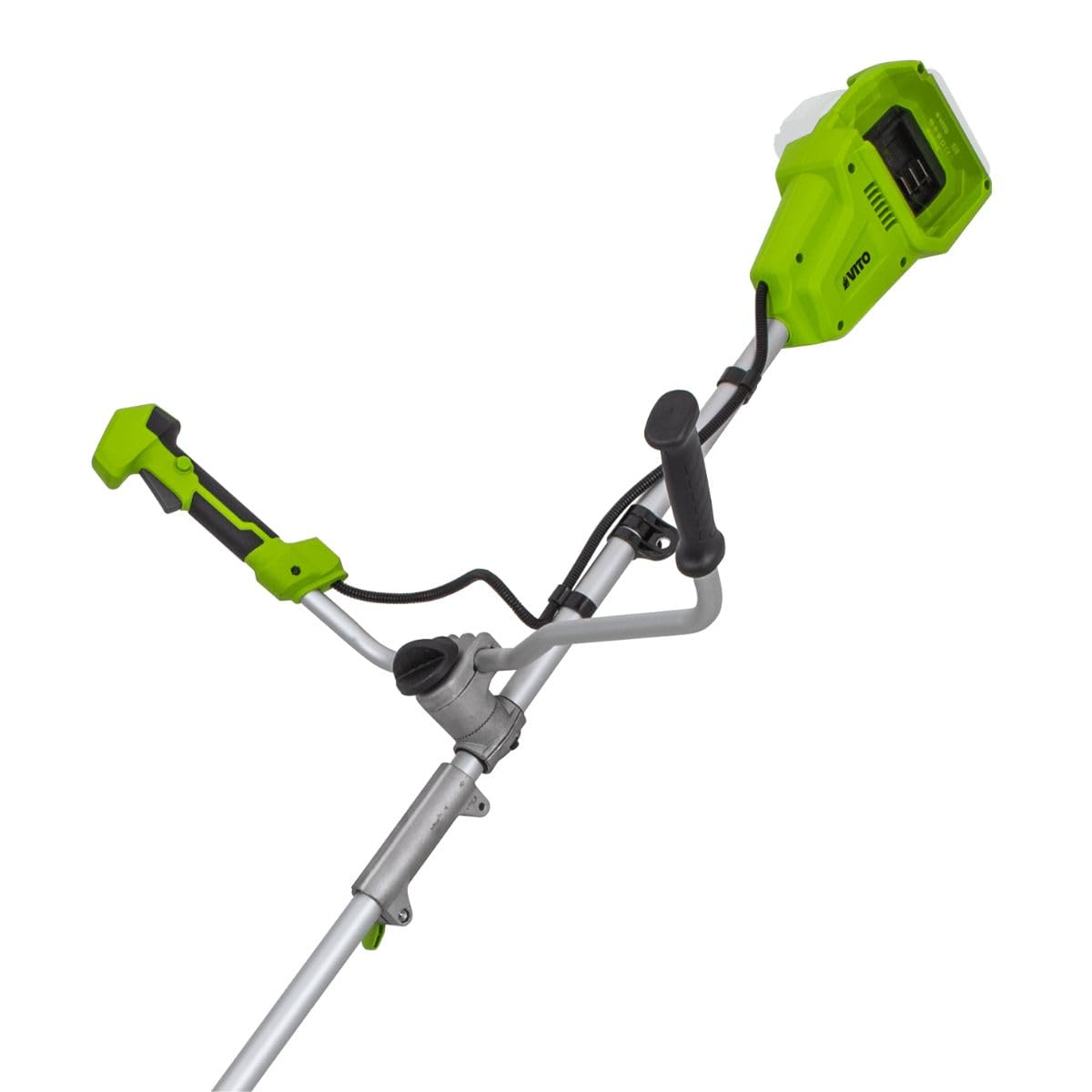VITO – Desbrozadora y corte borde 40 V + 2 baterías de litio 3 Ah hoja Ø 250 mm + bobina de cable + cargador doble