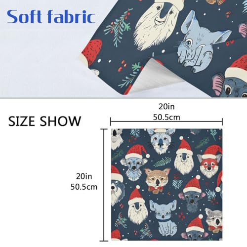 Servilletas de Tela Navidad Animal Perro Set x6 20x20 in miniatura 6