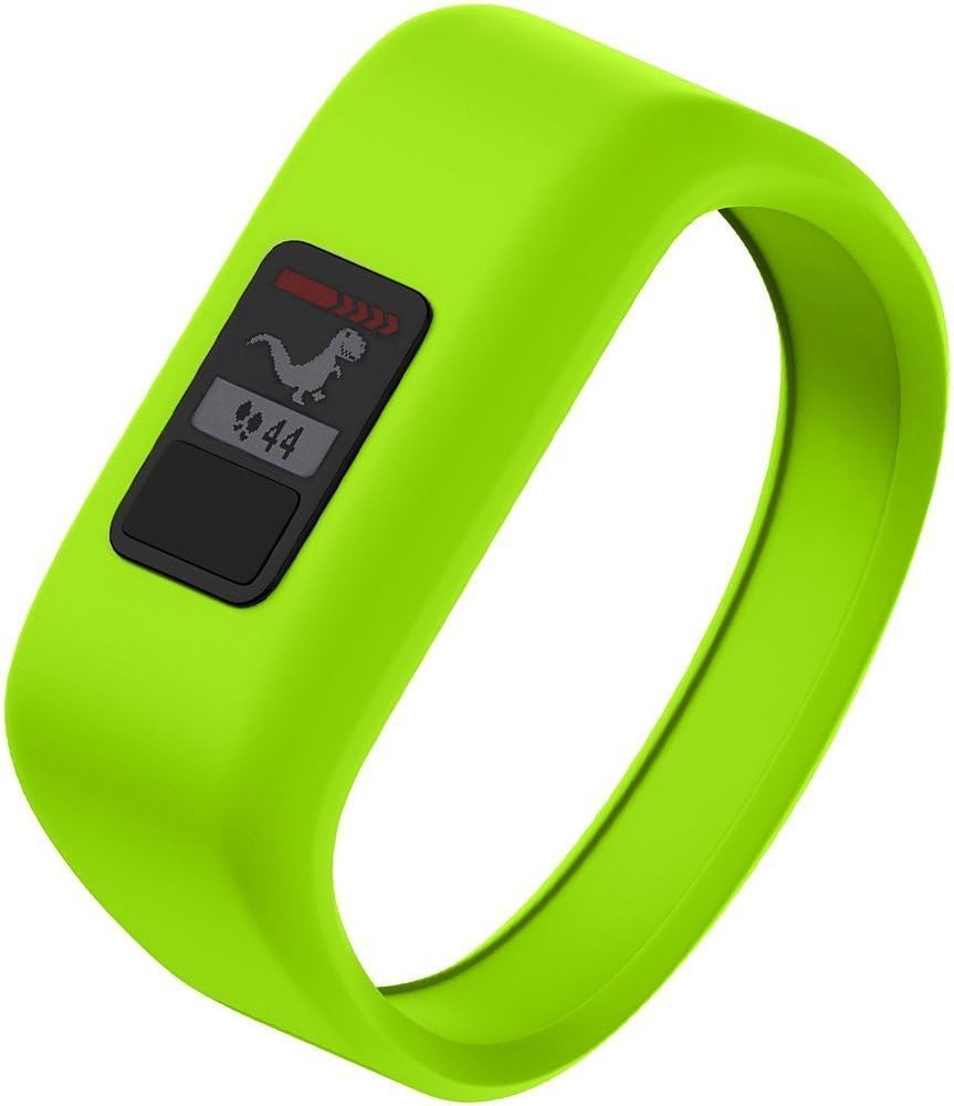 NotoCity Compatible with Garmin Vivofit JR/JR 2/3 Bands,Soft Silicone Replacement Watch Bands for Boy Girls,Green Large