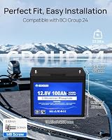 DCHOUSE Bluetooth LiFePO4 12V 100Ah Lithium Batterie mit 100A BMS – Ansicht 6