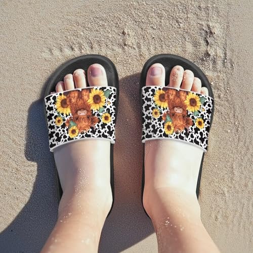 Image of Unisex Slides for Girls Boys Comfortable Slippers Slides Non-slip Shower Shoes House Fashion Thick for Indoor & Outdoor Gifts