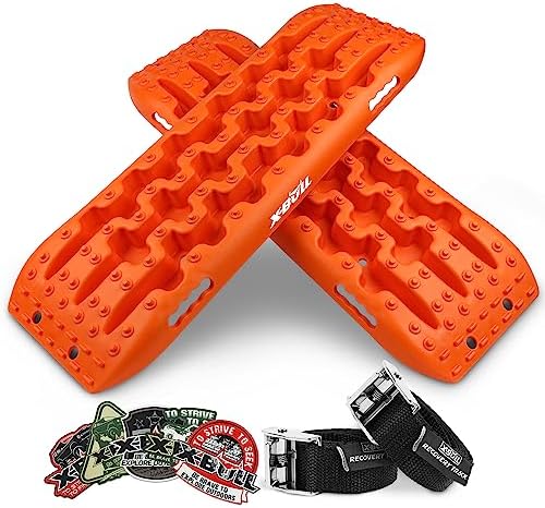 X-BULL New Recovery Traction Tracks Tire Ladder for Sand Snow Mud 4WD(Orange)