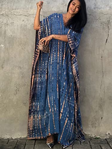 Image of Kaftan Dresses for Women Plus Size Summer Beach Dress with Print and Swim Cover Ups