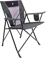 Vista 7 de GCI Outdoor Comfort Pro Mecedora para Acampar Mecedora portátil plegable con reposabrazos duraderos y portavasos — Té dulce