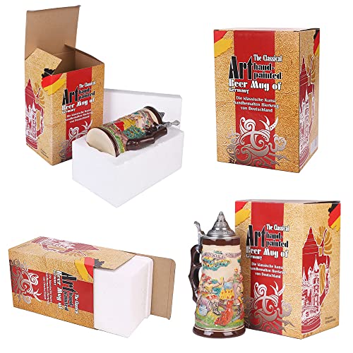 1.0L Beer Stein With Matel Pewter Lid Stanley Steel Germany Oktoberfest Tankard Eagle Bierkrug Drinking Glass Horn Coffee Mug Beer Stine Mug For Men For Beer For Can At Christmas #TOP5