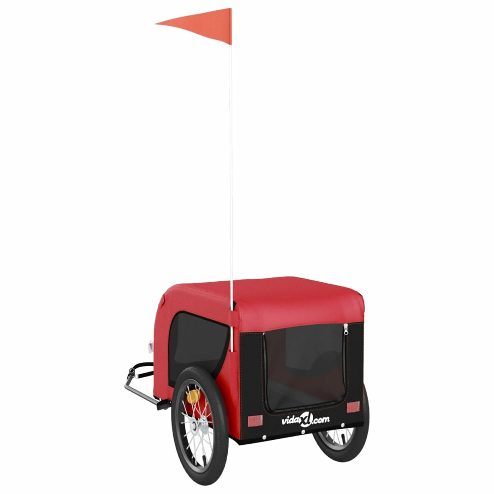 Homgoday Przyczepa rowerowa dla zwierząt Czerwony i czarny Oxford i żelazo, wyposażenie wózka dla psa, wózek rowerowy wózek rowerowy, wózek dla psa, transporter rowerowy model 93999