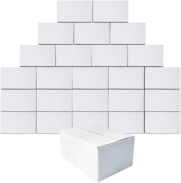 Amazon Brand - Eono 27.94x15.24x15.24cm White Shipping Mailing Boxes Set of 25, Single Wall Corrugated Cardboard Box