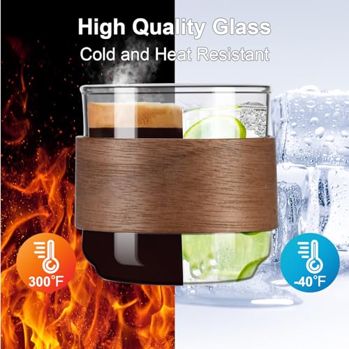 ParaCity Espresso Cups Set of 2 with Wooden Ring, High Borosilicate Espresso Shot Glass, Clear Small Expresso Shots Cup, Espresso Accessories (Small) - Image 3