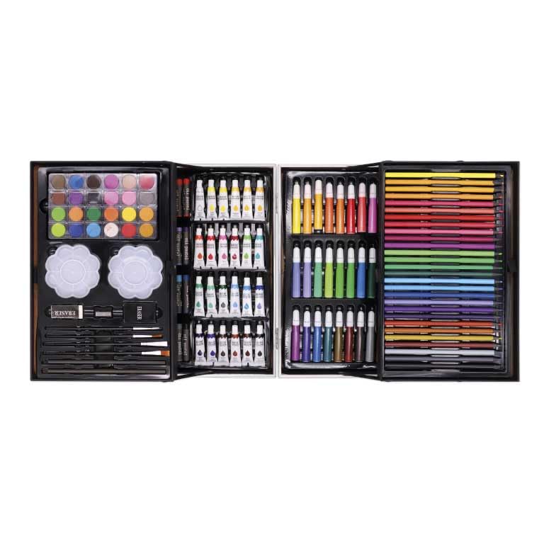TACHAN CPA Toy Group 703T01071 Coffret artistique 145 pièces pour enfants Set créatif avec marqueurs, crayons, aquarelles et accessoires Étui métallique 34,5 x 24,3 x 8,7 cm