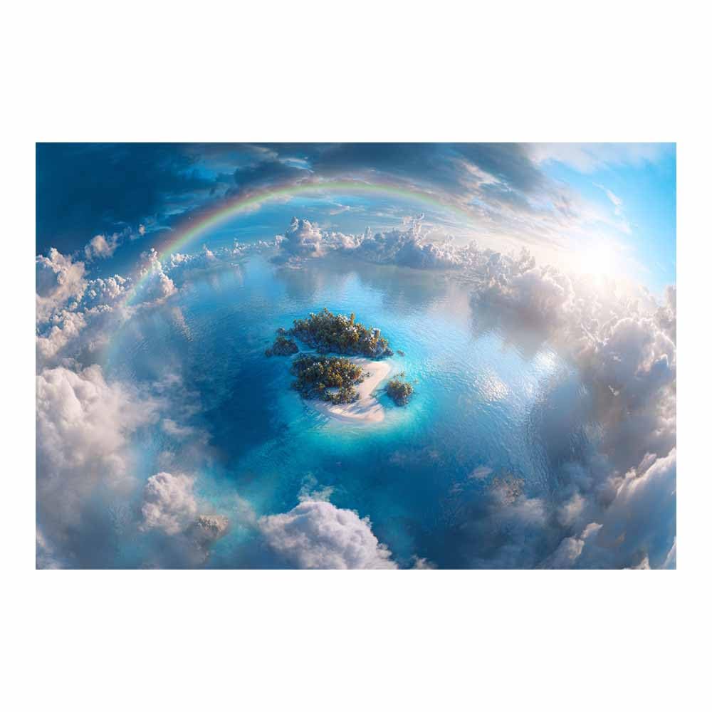 Pintura de arco iris en lienzo azul contemporáneo HUYEEI impresión de paisaje 40x60cm 7