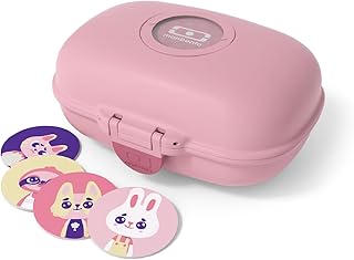 monbento - Snack Box MB Gram Blush - Snack Box for Boys & Girls - Ideal for Lunches or Snacks - BPA Free - Food Grade Safe - Pink