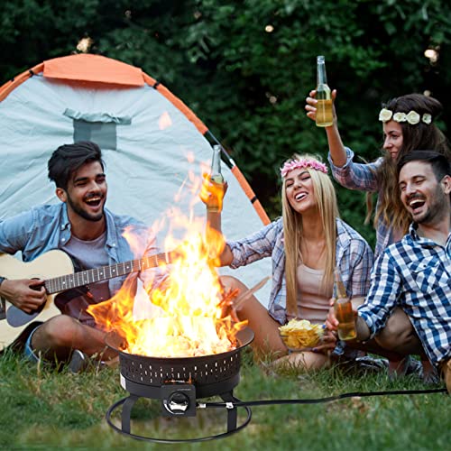 Sanauvulcan Portable Propane Fire Pit, 58,000 Btu Outdoor Propane Gas Fire Pit For Camping, Backyard, Tailgating And Patio, Gas Fire Pit Bowl With Cover, Lava Rock Stone And Tank Stabilizer Ring #TOP5