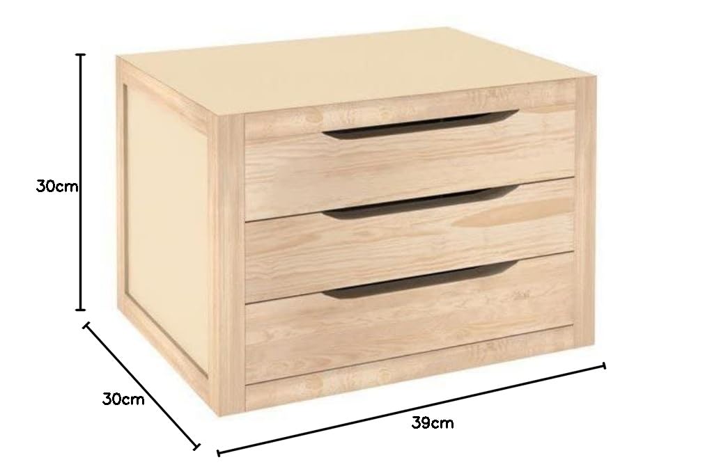 ASTIGARRAGA 9252, cassettiera natura, con 3 cassetti