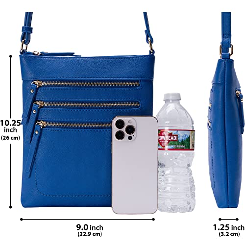Image of Solene Crossbody Bag Functional Multi Pocket Messenger Purse Top Zip Closure Shoulder Handbag With Adjustable Strap