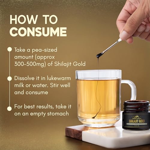 Image of Rasayanam Shilajit Gold Resin 20g (80 Servings) | 300-500mg /serving | 75% Fulvic Acid | High Potency Shilajeet, Ashwagandha KSM66, 24 Carat Gold & Saffron | Strength & Muscle Recovery