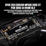 CORSAIR MP600 CORE XT 1TB M.2 PCIe Gen4 NVMe Dysk SSD – Do 5900 MB/s – Kości QLC NAND o Wysokiej Gęstości – M.2 2280 – Doskonały do Notebooków i Komputerów Stacjonarnych ze Złączem PCIe 4.0 – Czarny