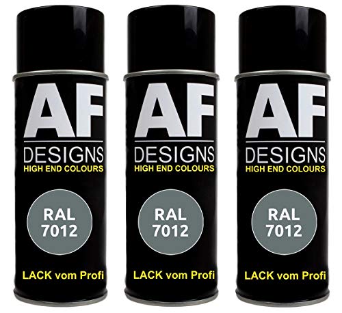 Alex Flittner Designs 3x RAL Lackspray Autolack Buntlack Spraydose RAL7012 BASALTGRAU seidenmatt