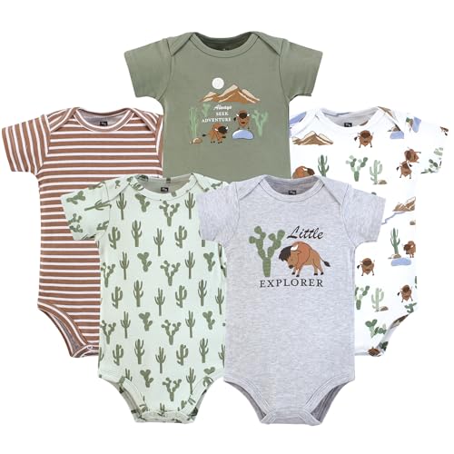 Image of Hudson Baby Unisex Baby Cotton Bodysuits 5-pack