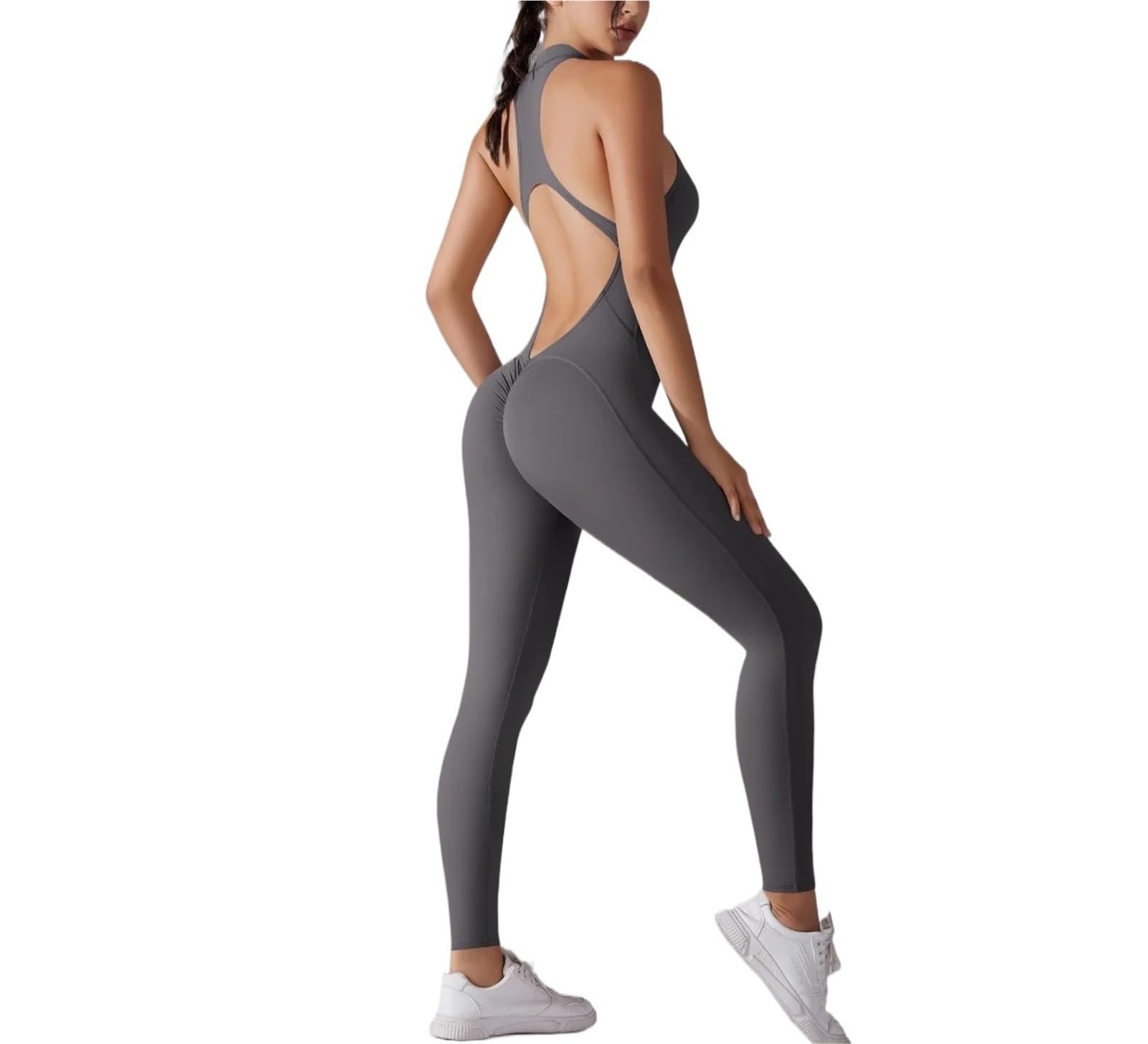 Combinaison de yoga dos nu pour femme - Body gainant pour le ventre et le fitness