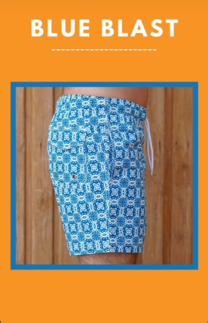 Blue Blast Men's Swim Trunks - 100% Polyester, Quick-Dry, Lightweight, Durable Beach & Pool Shorts for Comfortable Fit4