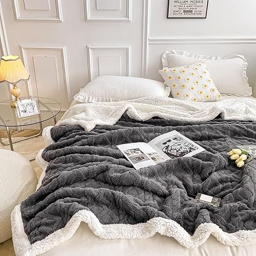 WONGS BEDDING Kuscheldecke 220x240 Flauschig Sherpa Decke, Sofaüberwurf...