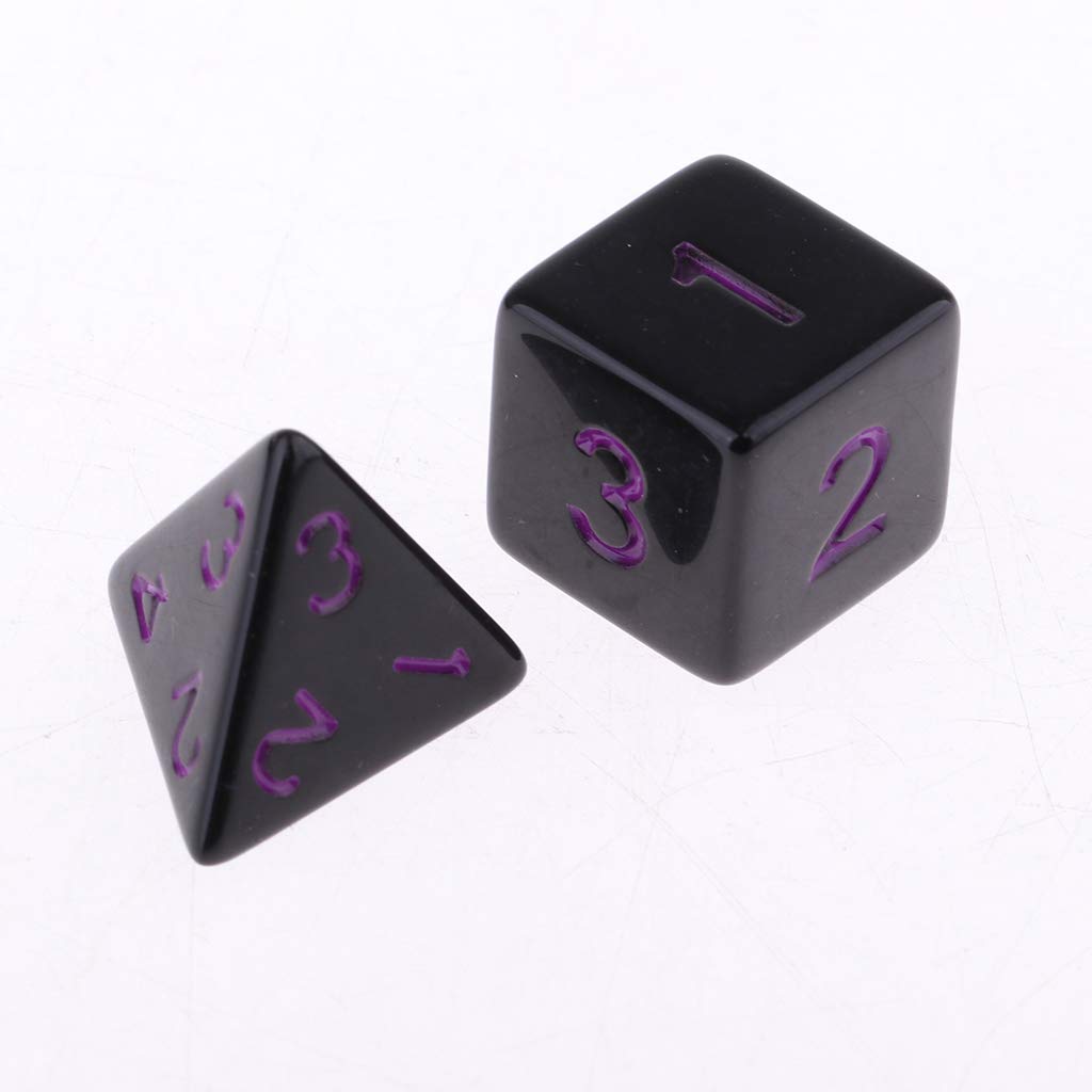 Set di 5 dadi poliedrici acrilici da tavolo, 10 pezzi, accessori per giochi da tavolo, colore: viola
