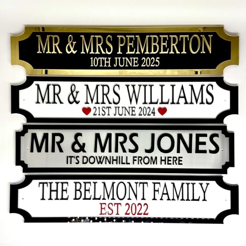 Personalised Wedding Street Sign â€“ Custom Mr & Mrs Na
