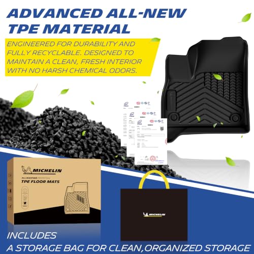 Image of Michelin Vehicle Mats, All-Weather TPE Custom Fit Liner for 2024-2026 Chevy Traverse /2024-2026 GMC Acadia /2025-2026 Buick Enclave 7 Seats(7 Piece), Not Fit 2024 Traverse Limited, Premier