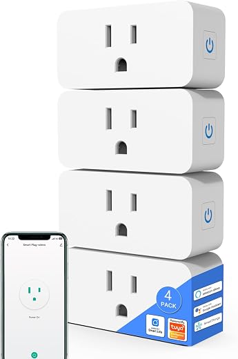 Smart Plug,Energy Monitoring,with Timing Function,WiFi(2.4G) Outlet Socket Compatible with Alexa and Google Home